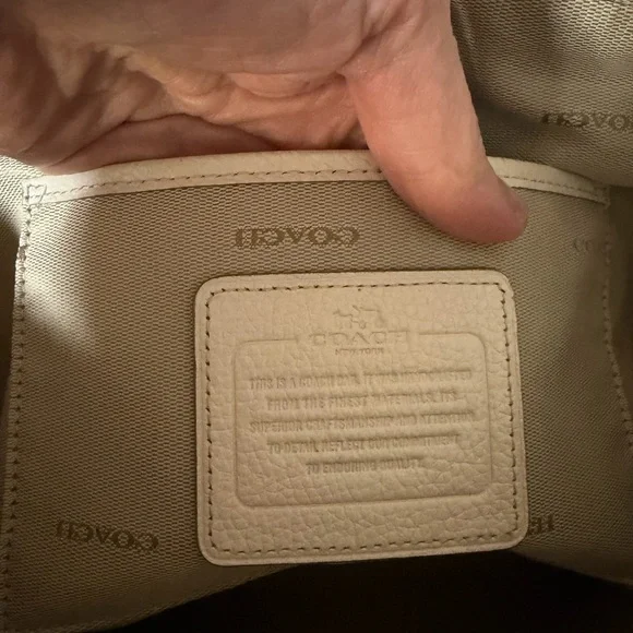 Coach White Leather Tote Bag - Picture 4 of 11